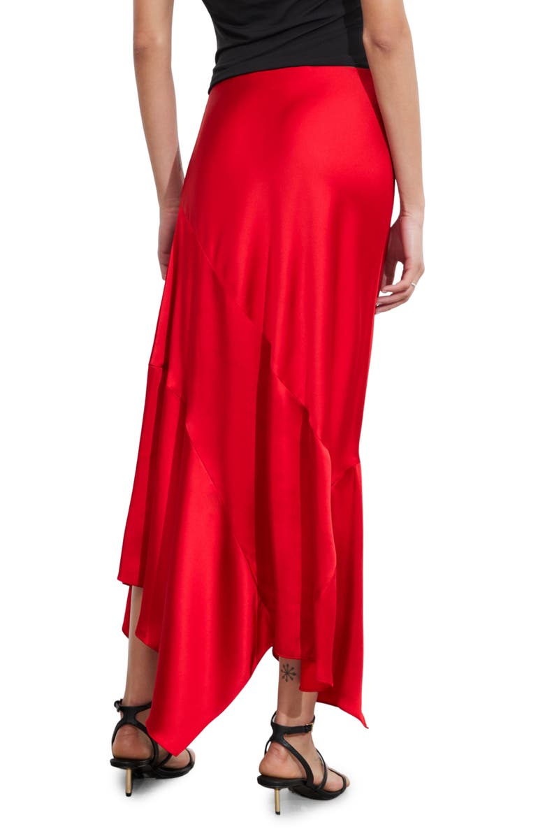 & Other Stories Asymmetric Hem Satin Midi Skirt, Alternate, color,