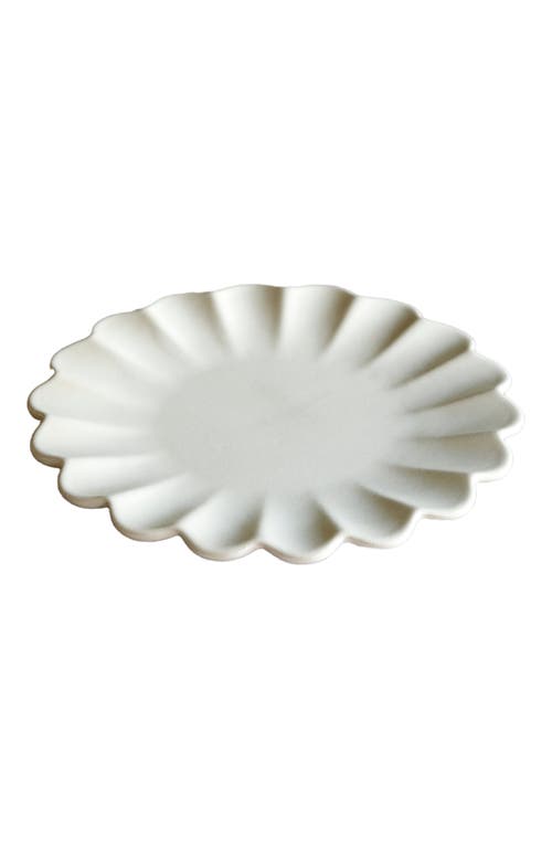 Lemieux Et Cie Dhalia Stoneware 4-piece Dinner Plate Set In White