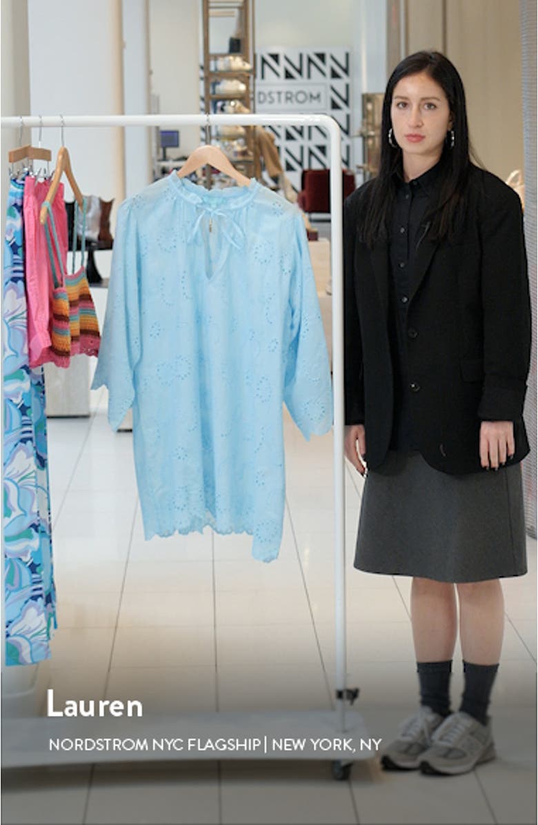 Lucy Broderie Anglaise Cover-Up Minidress, sales video thumbnail