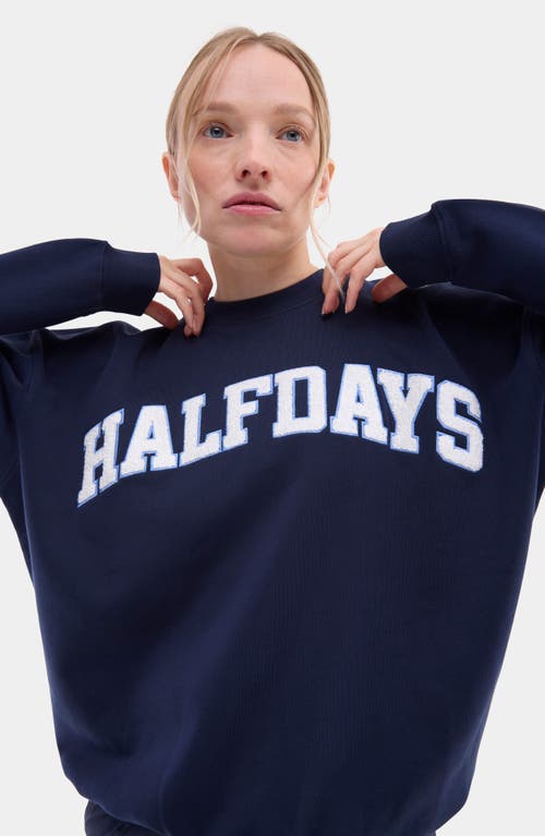 Halfdays Cotton Graphic Sweatshirt In Blue