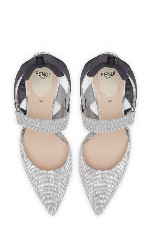 Fendi Colibri Crystal Ff Sporty Slingback Pumps In Crystal