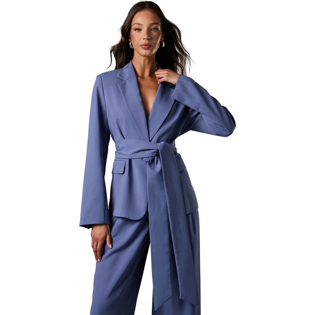 Coast Wrap Tie Front Blazer In Blue