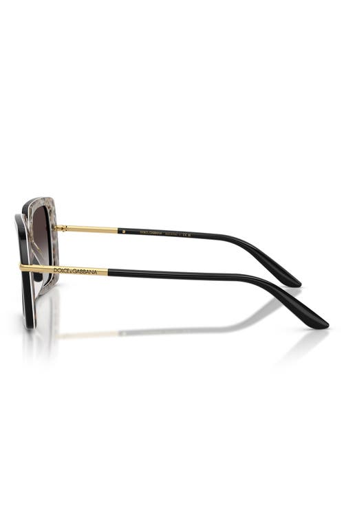 Dolce & Gabbana Dolce&gabbana 52mm Gradient Square Sunglasses In Multi