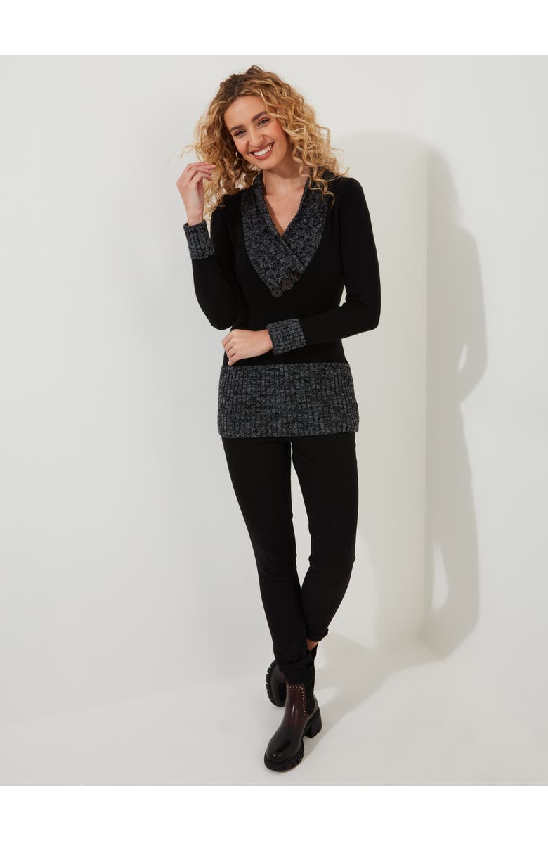 Joe Browns Button Cable Sweater, Alternate, color, Black