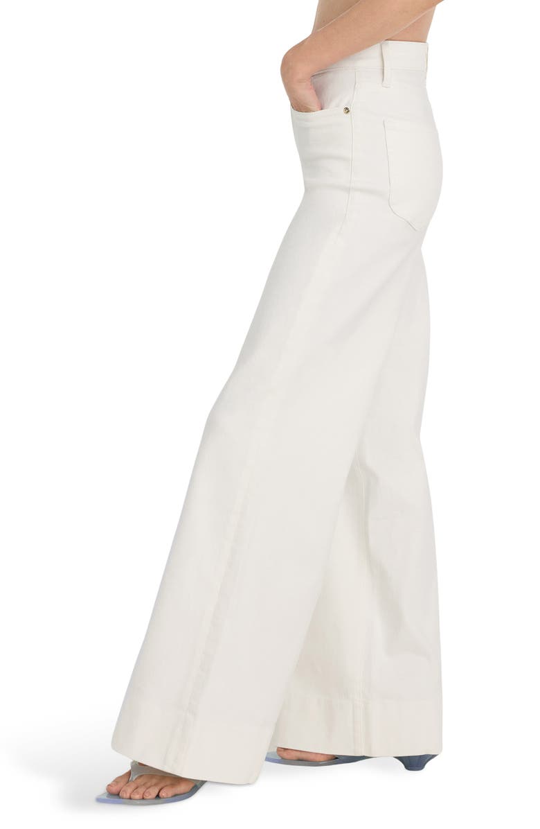 Good American Good Waist High Waist Wide Leg Palazzo Jeans, Alternate, color, Cotton White