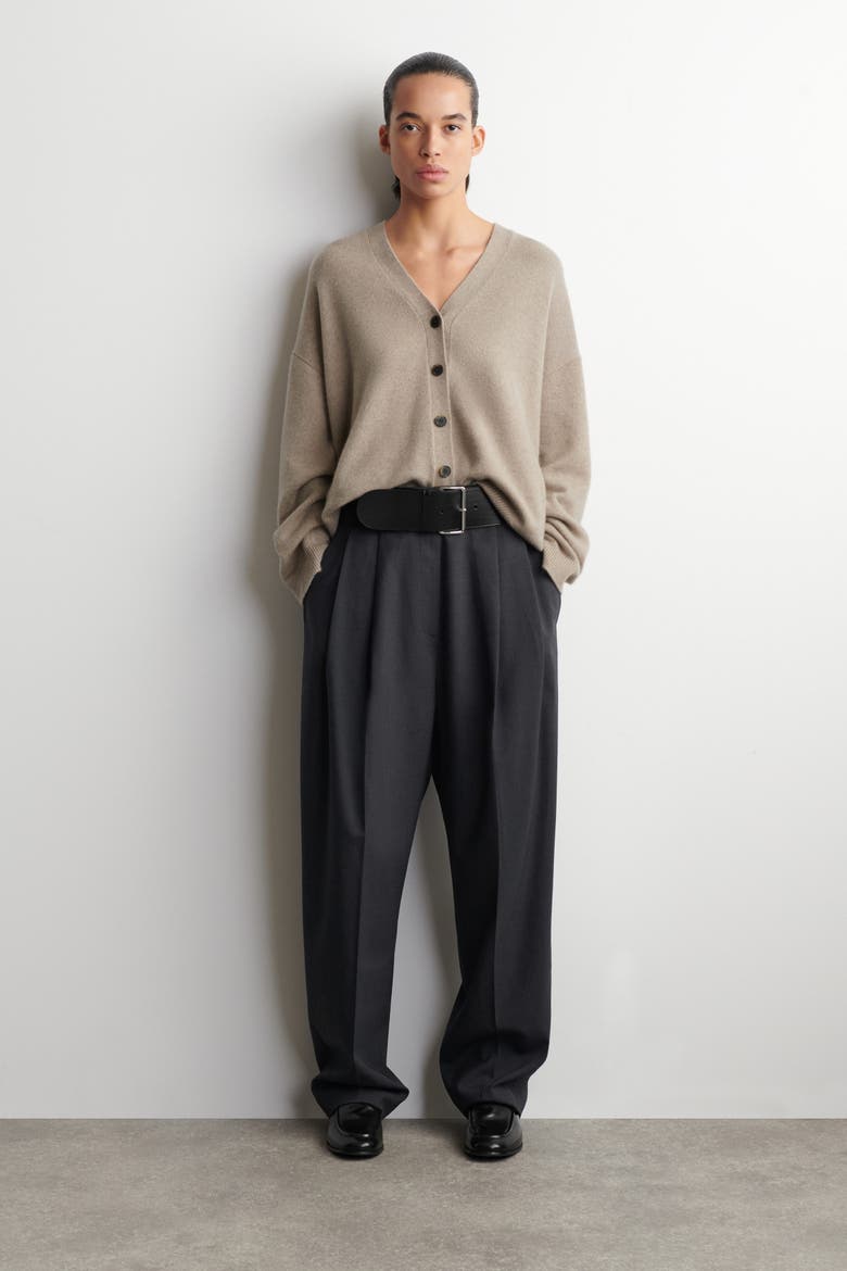 Cashmere V-Neck Cardigan, Alternate, color, BEIGE
