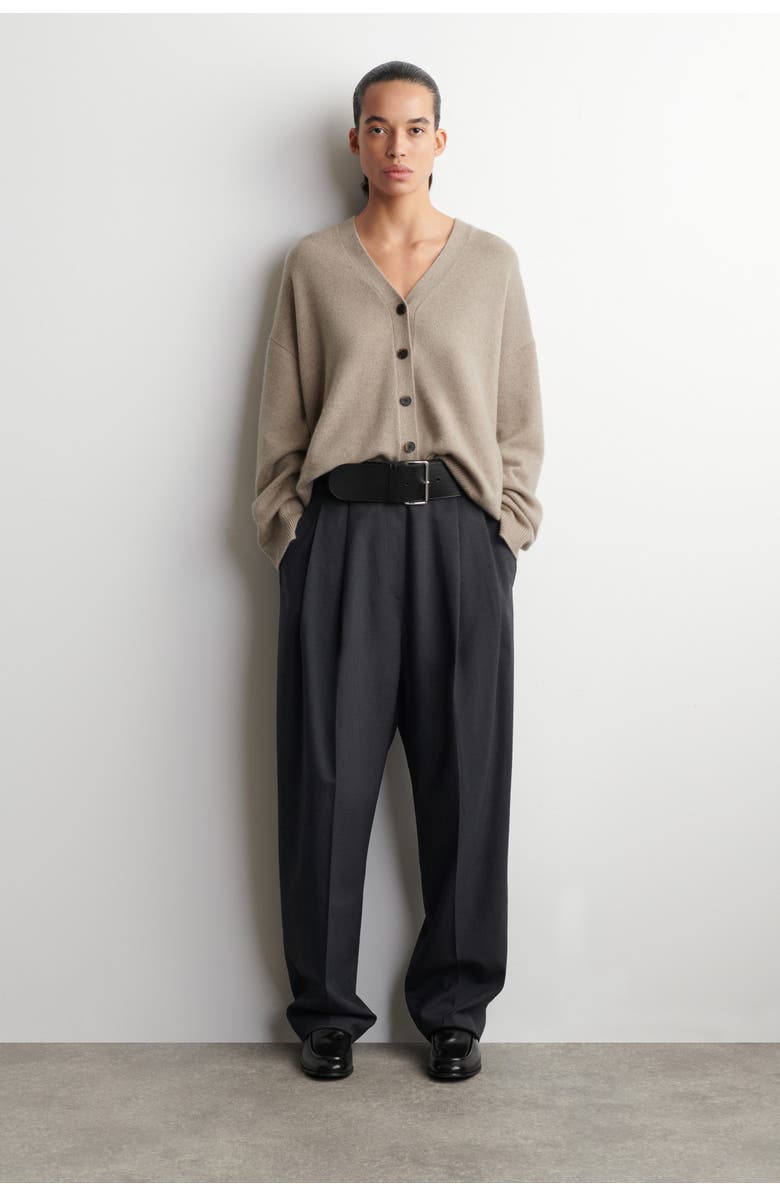 COS Cashmere V-Neck Cardigan, Alternate, color, Beige