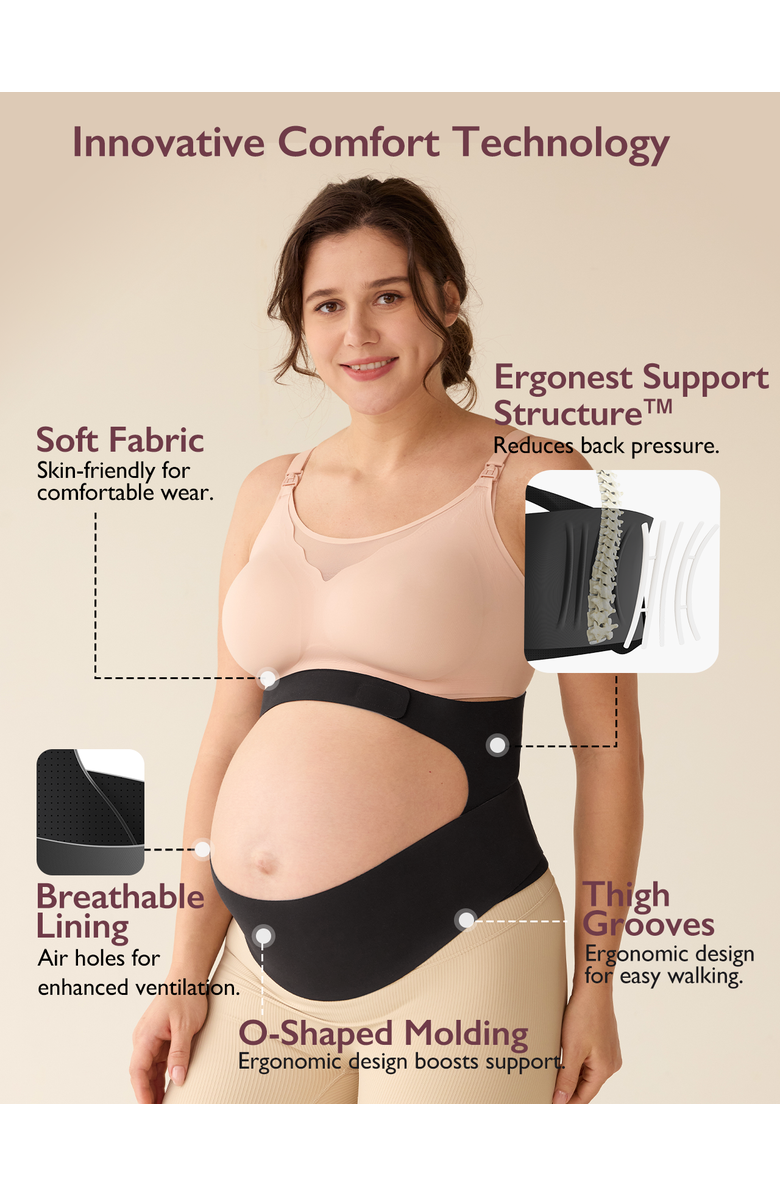 Momcozy Ergonest Maternity Belly Band, Alternate, color, Black