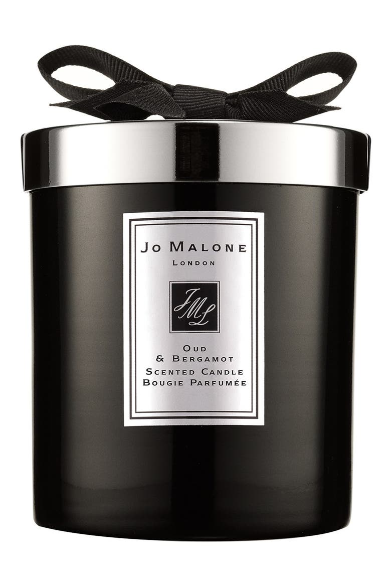 Oud & Bergamot Scented Home Candle, Main, color, NO COLOR
