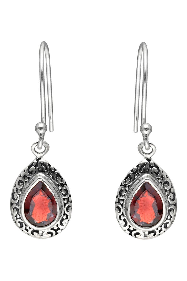 Garnet Drop Earrings, Alternate, color, RED