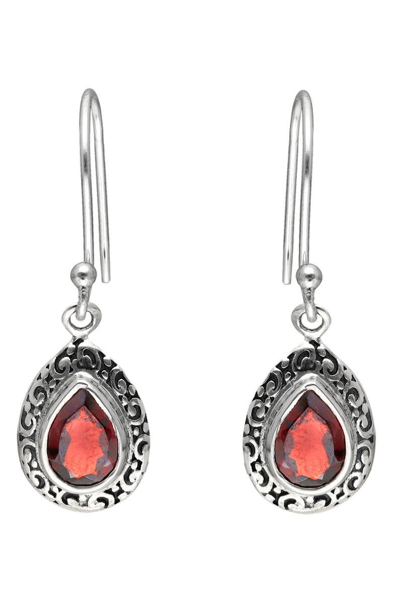 YS GEMS Garnet Drop Earrings, Alternate, color, Red