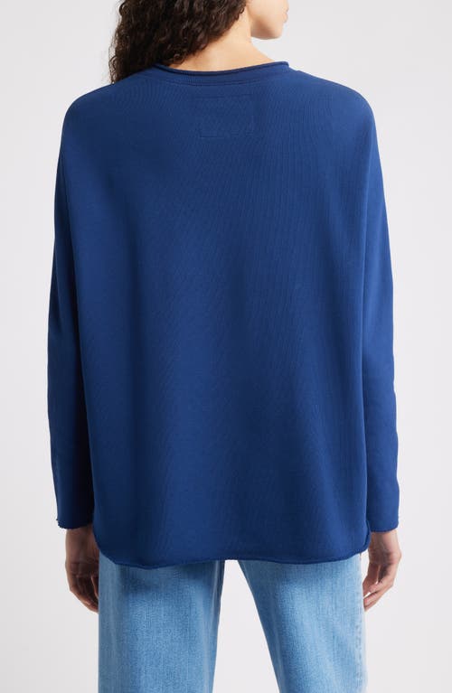 Frank & Eileen Anna Long Sleeve Capelet Sweatshirt In Blue