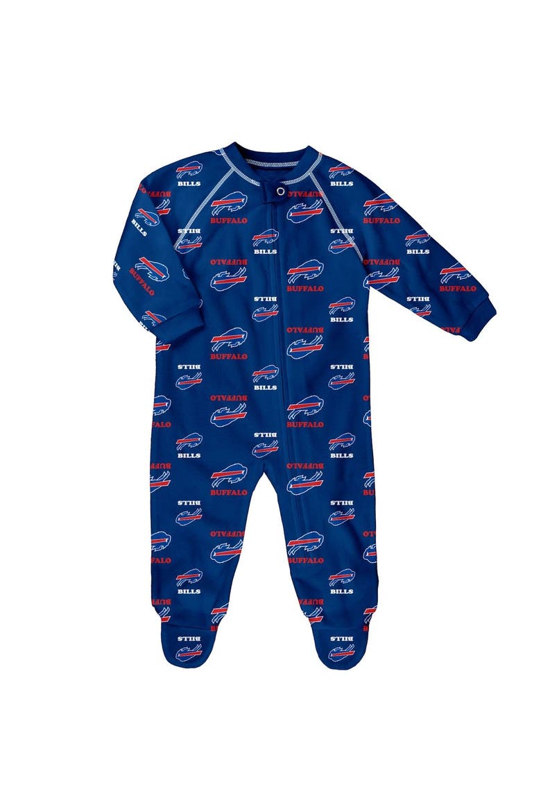 Infant Royal Buffalo Bills Allover Print Raglan Full-Zip Jumper, Main, color, Royal