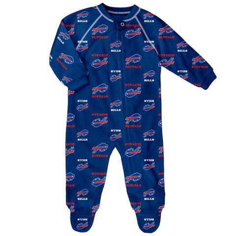 Infant Royal Buffalo Bills Allover Print Raglan Full-Zip Jumper