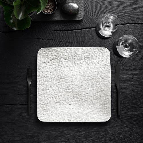 Villeroy & Boch Manufacture Rock Porcelain Square Serving Plate 28cm In White