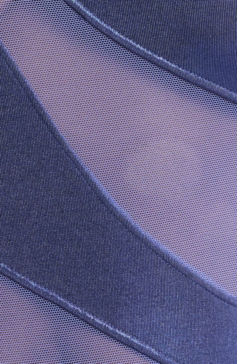 Norma Kamali Snake Mesh One-Shoulder Swimsuit, Alternate, color, 