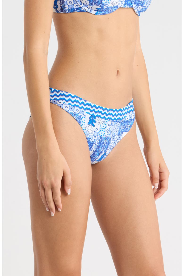 Isla Printed Hipster Bikini Bottoms, Alternate, color, OCEAN COMBO