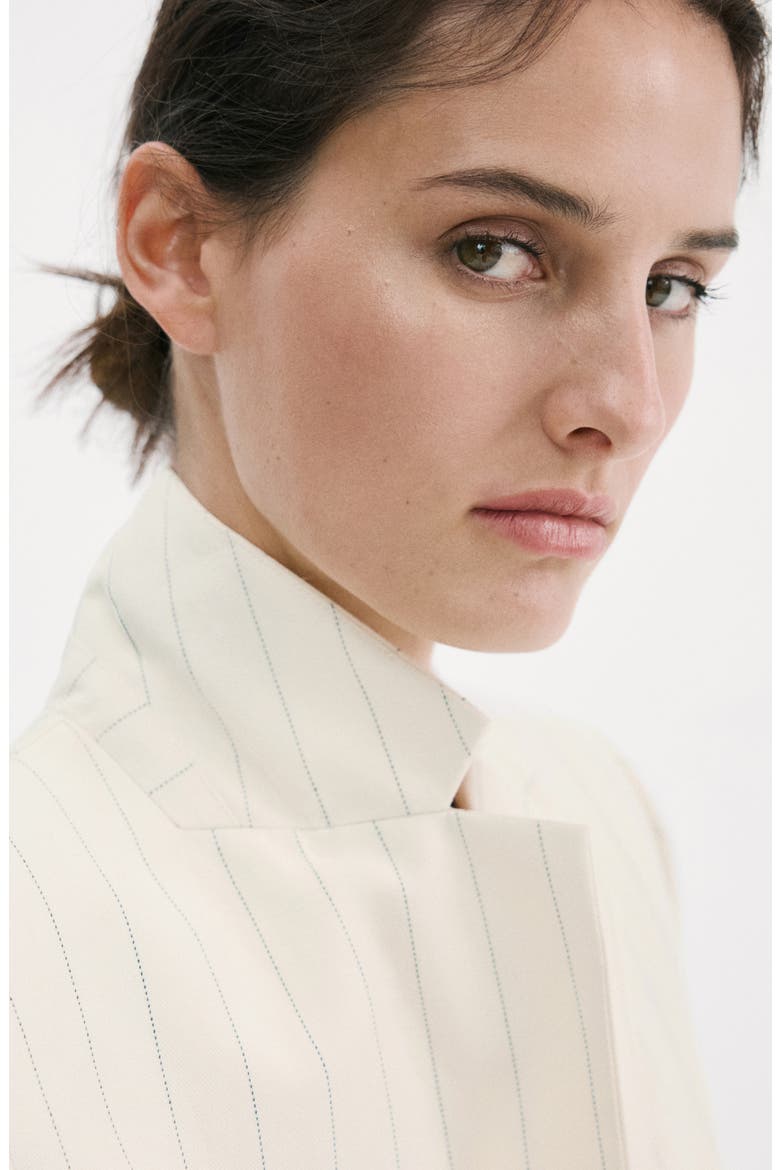 Argelia Belted Short Sleeve Blazer, Alternate, color, LIGHT BEIGE