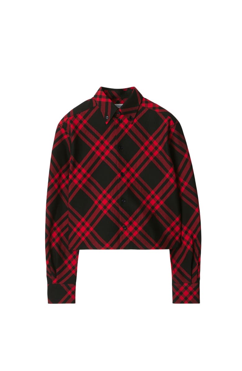 Burberry Cropped Check Cotton Shirt, Alternate, color, 