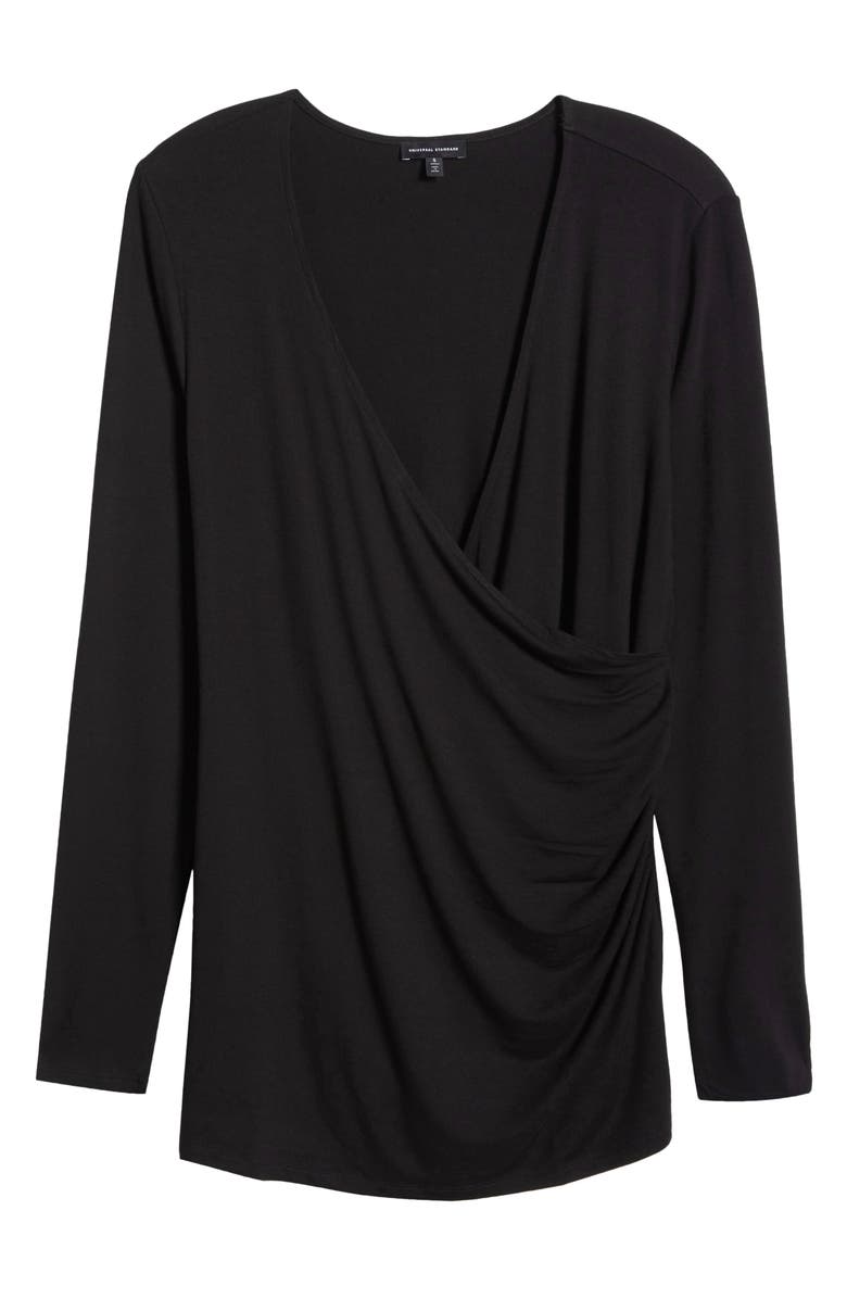 Universal Standard Liquid Cross Front Top, Alternate, color, Black