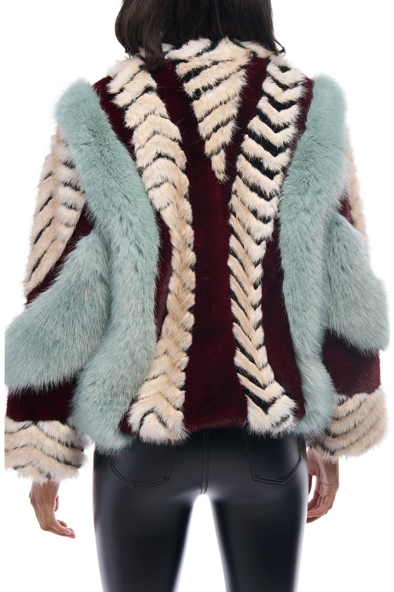 Mixed Faux Fur Coat, Alternate, color, BLUE