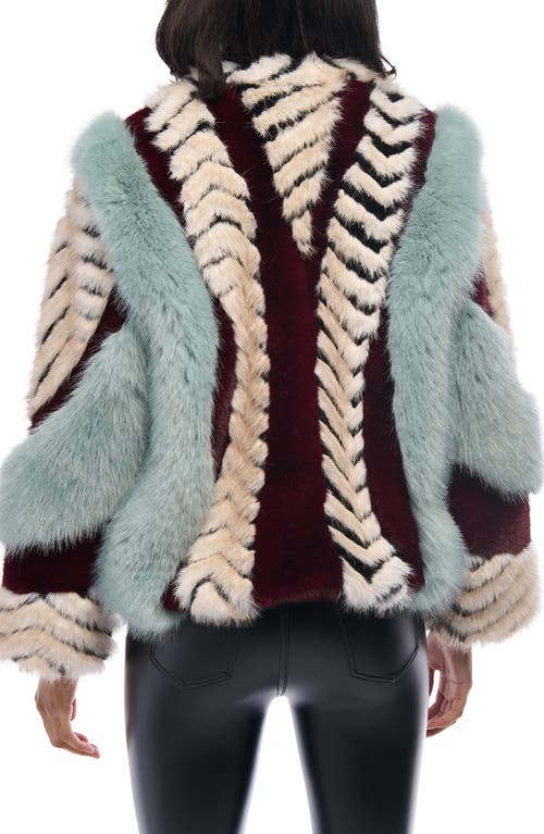 Azalea Wang Inez Faux Fur Jacket In Blue
