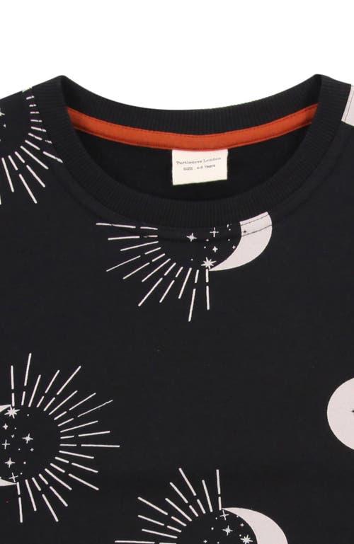 Turtledove London Kids Organic Cotton Astrology Print Sweatshirt In Black