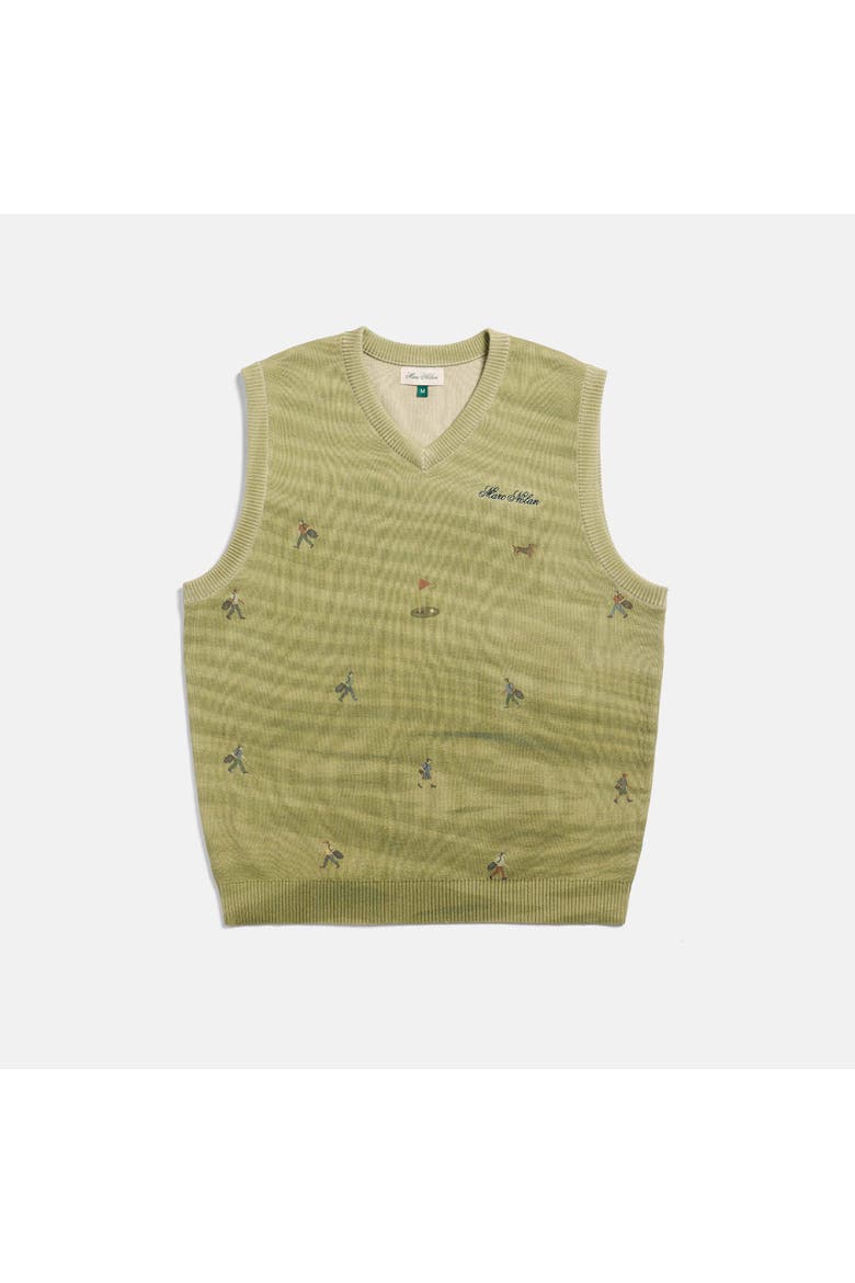 Golf Players Knit Vest, Main, color, Mossy Green