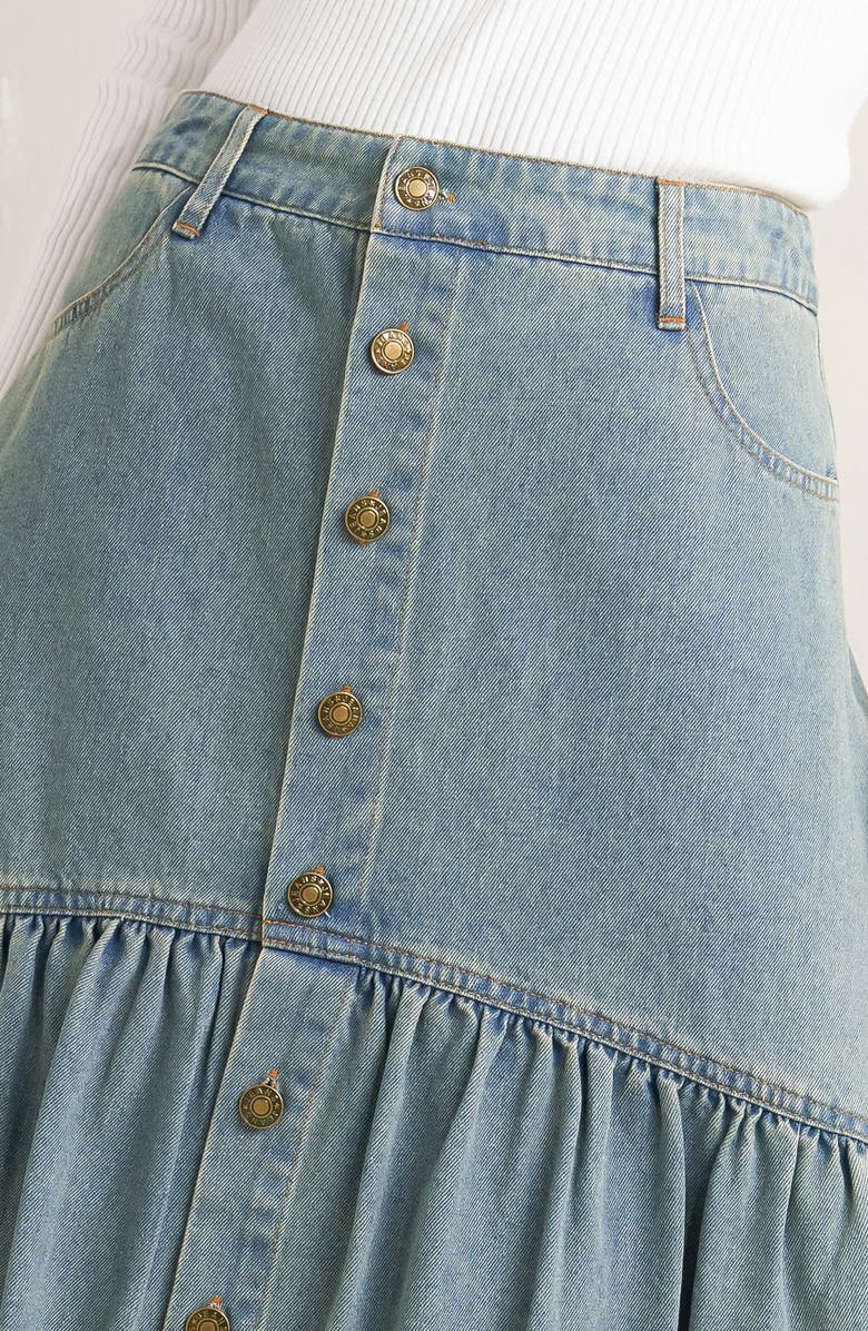 FREEMARKET Denim Maxi Skirt, Alternate, color, Medium Indigo