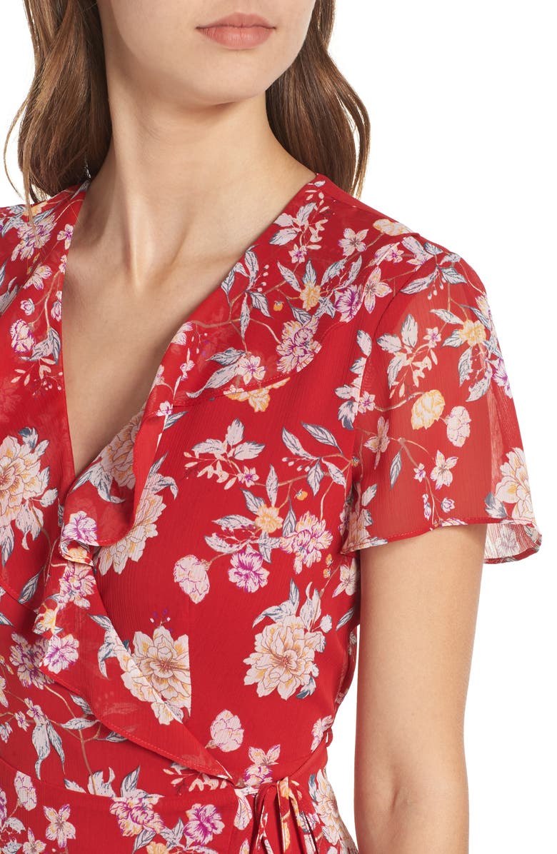 All in Favor Colie Ruffle Wrap Dress, Alternate, color,