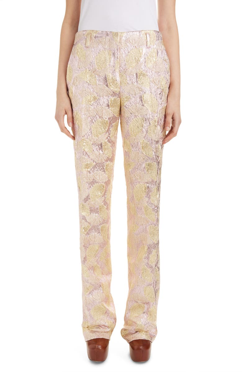 Dries Van Noten Parchia Shell Print Metallic Brocade Pants, Main, color,