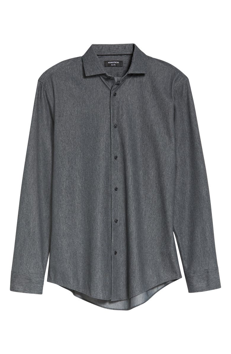 Nordstrom Trim Fit Non-Iron Flexweave Dress Shirt, Alternate, color, 