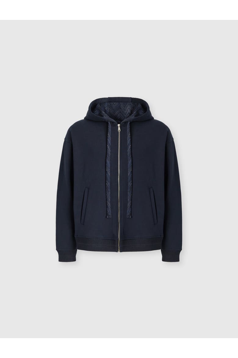 Cotton Zip-up Hoodie With Insert, Main, color, Blue