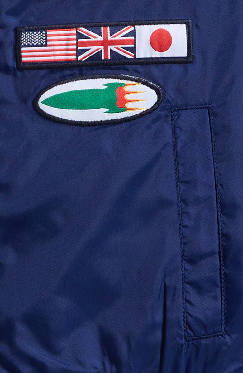 Billionaire Boys Club Kids' Nova 03 Graphic Zip-Up Racing Jacket, Alternate, color, Blue Depths