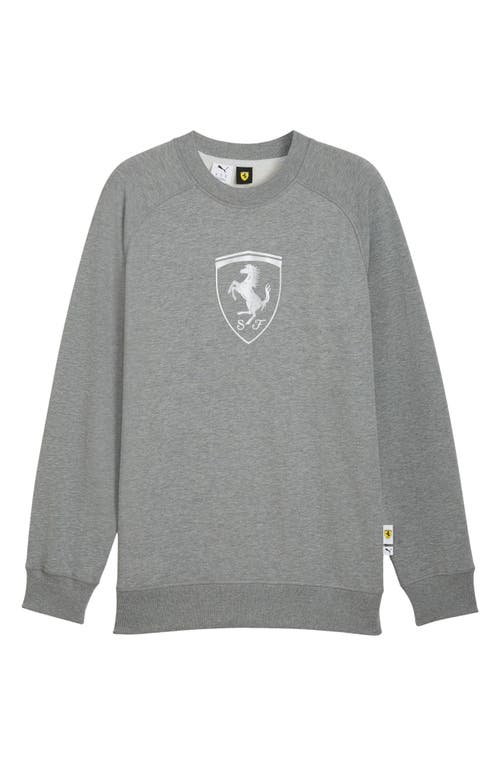Puma Scuderia Ferrari Sportswear Shield Crewneck Sweatshirt In Gray