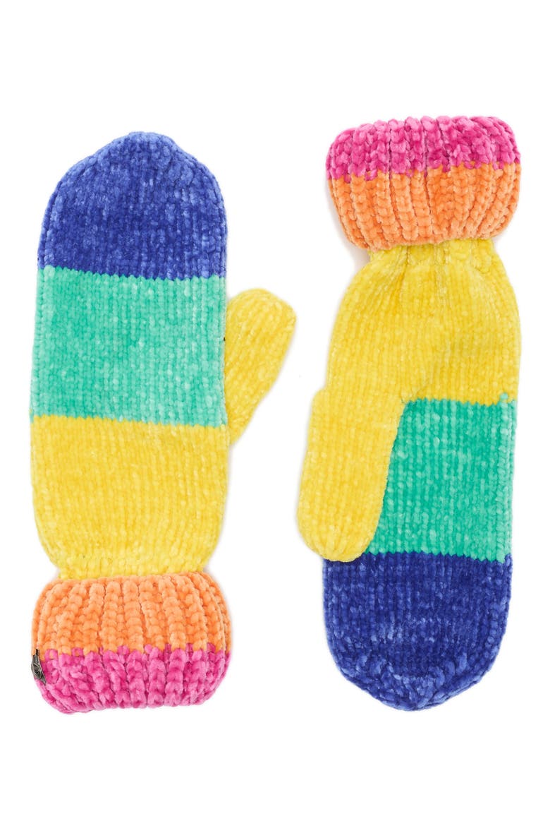 Chenille Mittens, Main, color, RAINBOW