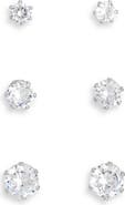NORDSTROM RACK 3-Pack Cubic Zirconia Stud Earrings