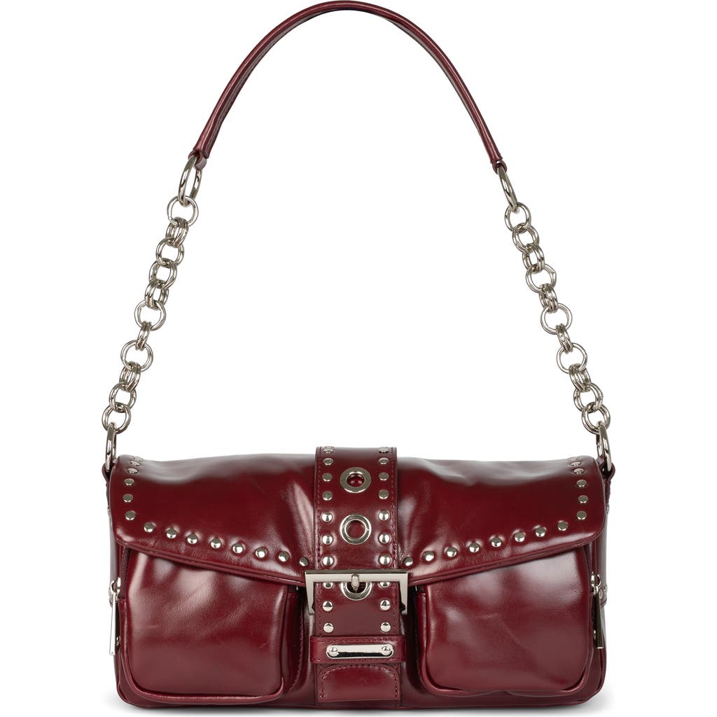 Jeffrey Campbell Night Out Leather Shoulder Bag In Burgundy