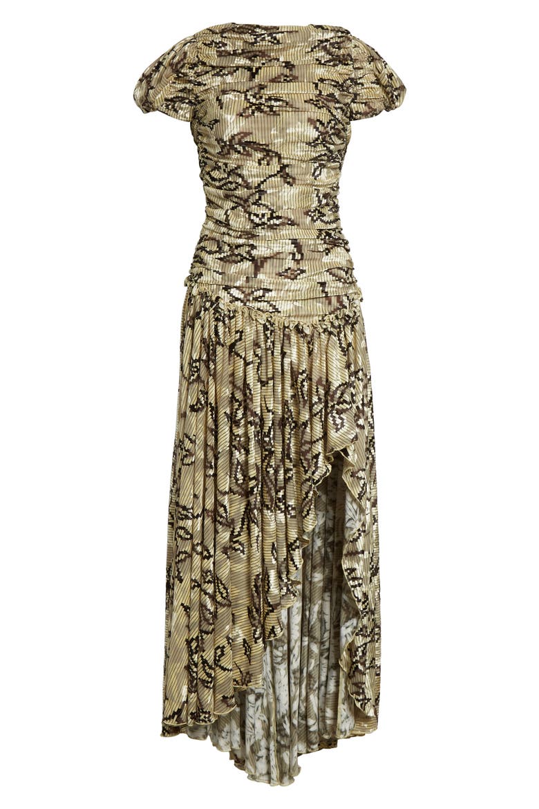 Adeline Floral Open Back Maxi Dress, Alternate, color, ECRU/ BROWN