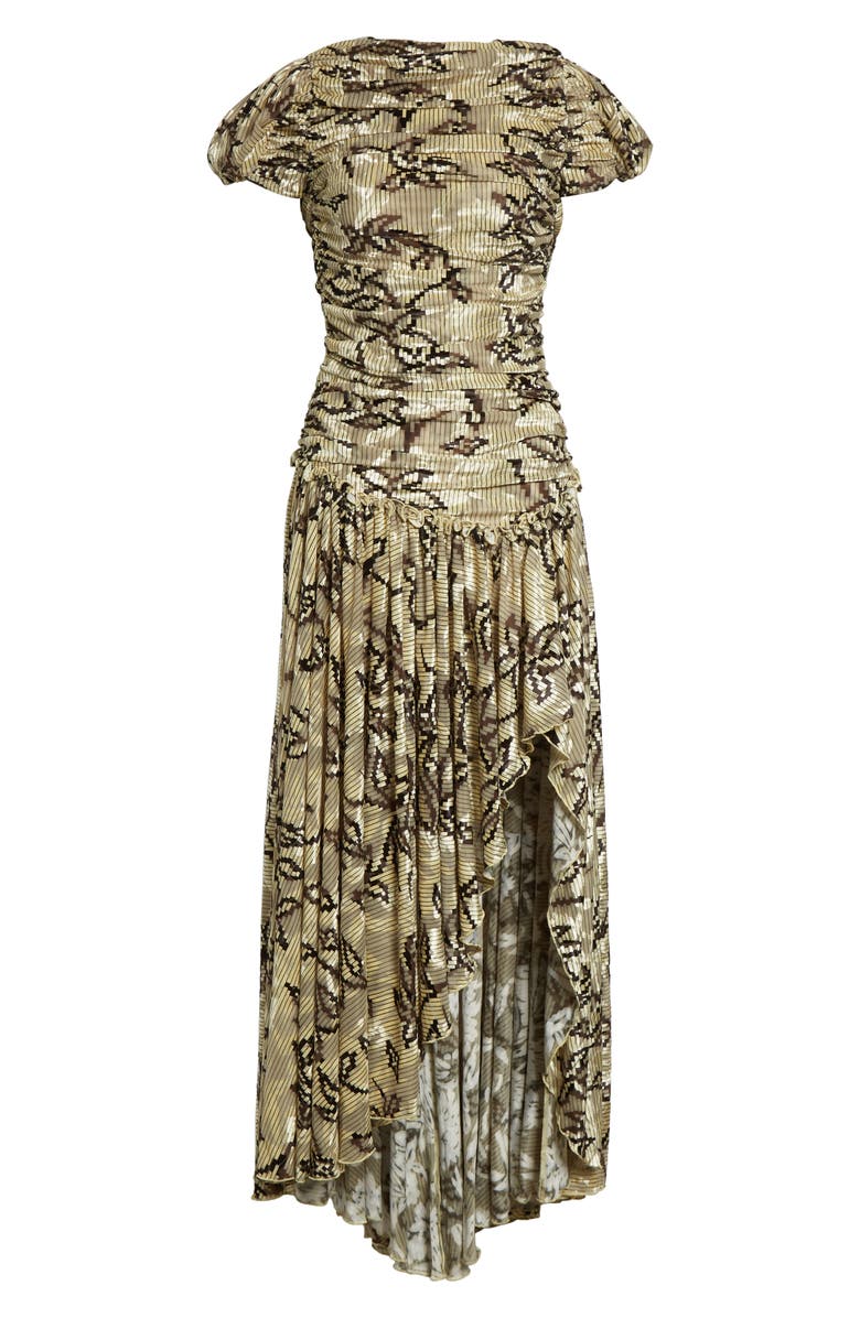 Siedrés Adeline Floral Open Back Maxi Dress, Alternate, color, Ecru/ Brown