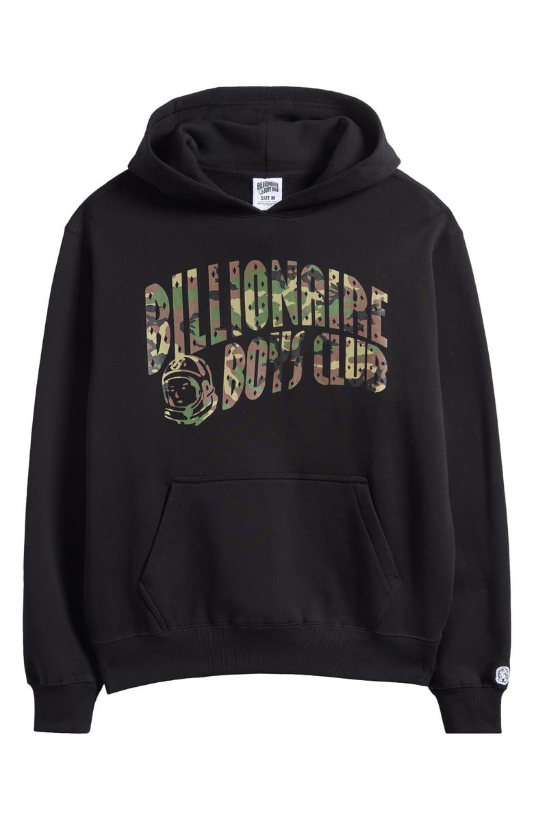 Billionaire Boys Club Camo Logo Graphic Hoodie, Main, color, Black