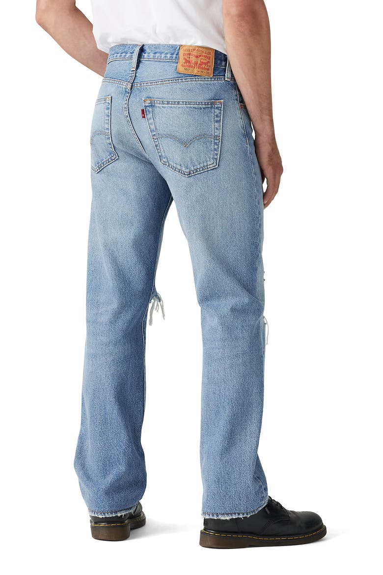 501® Original Ripped Straight Leg Jeans, Alternate, color, LOOKIN GOOD DX