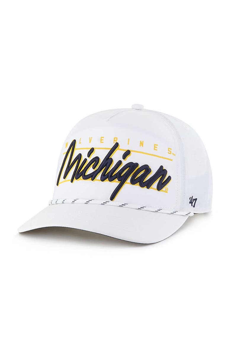 '47 Men's '47 White Michigan Wolverines Condor Hitch brrr° Adjustable Hat, Main, color,