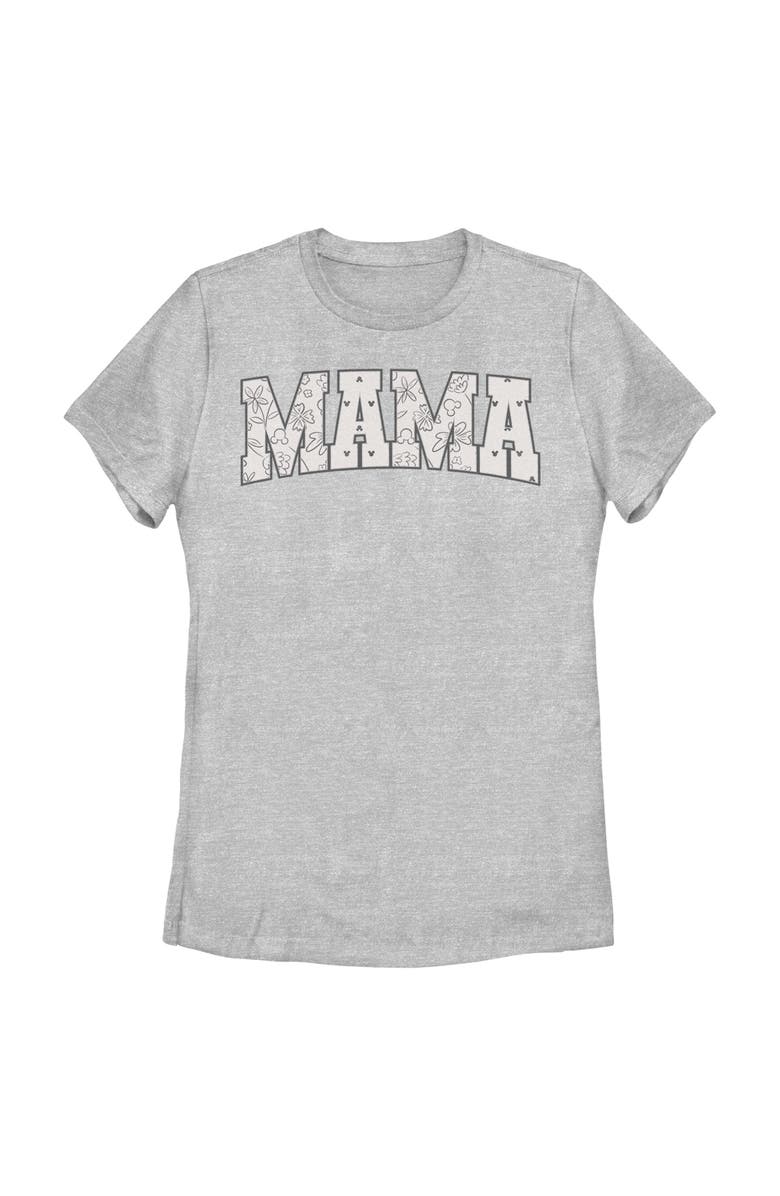 Mickey & Friends Women's Mickey & Friends Collegiate Mama Patterns  Graphic T-Shirt, Main, color, Athletic Heather