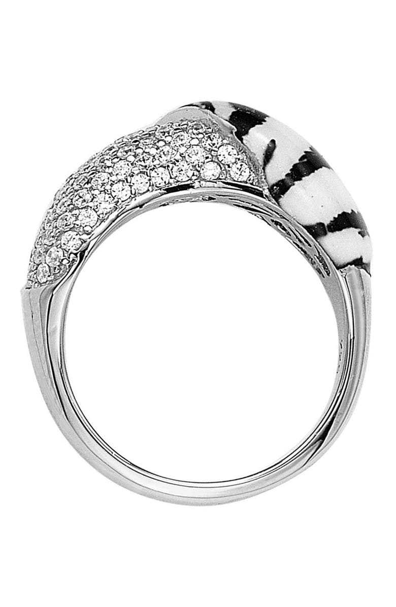 SUZY LEVIAN Sterling Silver Zebra & CZ Ring, Alternate, color,