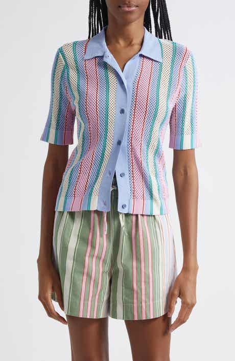 Stine Goya Stripe Open Stitch Button-Up Shirt