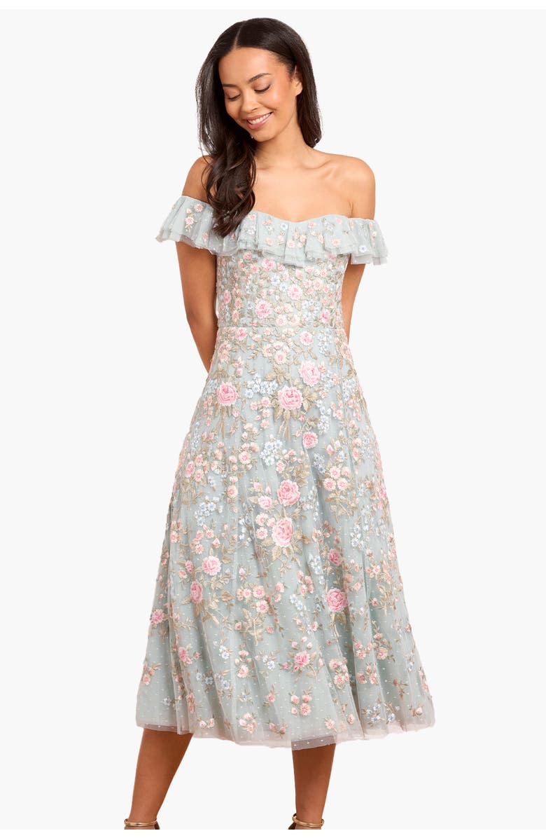 Needle & Thread Antoinettes Floral Ballerina Midi Dress, Main, color,