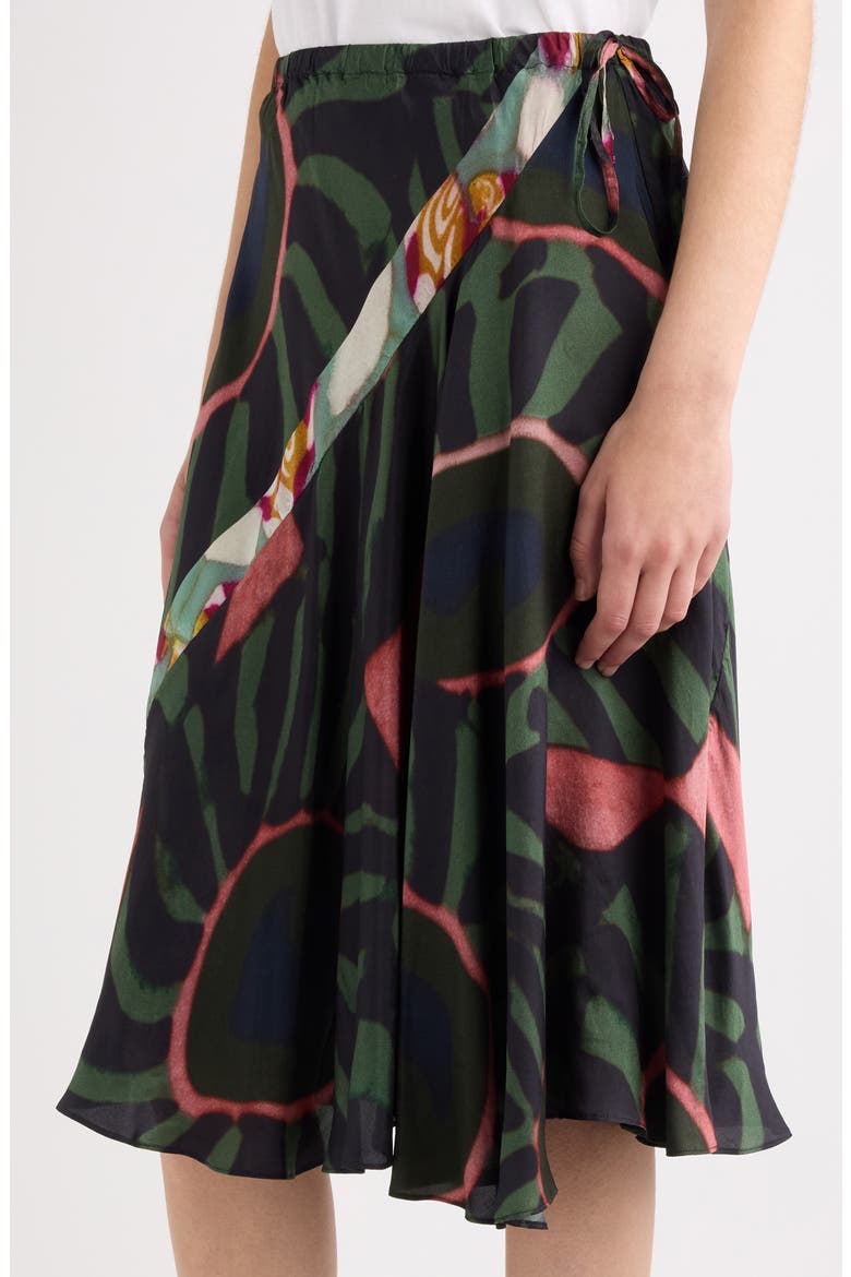 Sibanna Print Pieced Skirt, Alternate, color, KHAKI