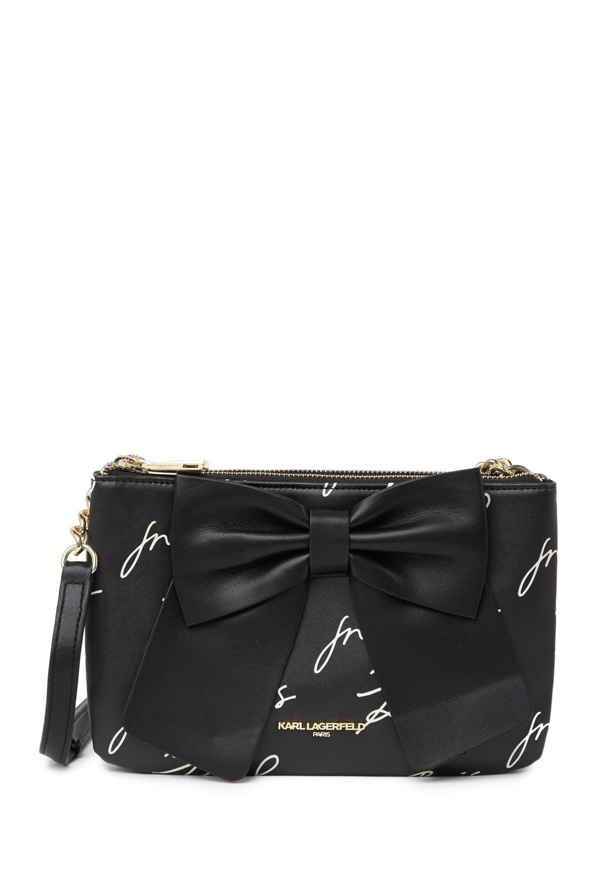 KARL LAGERFELD PARIS Kris Bow Printed Crossbody Bag, Main, color, 