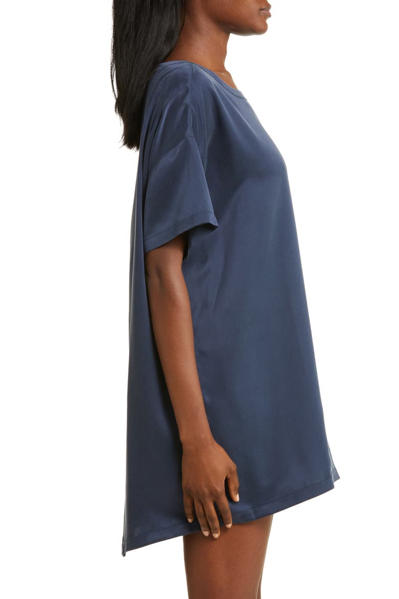 Oversize Silk Sleepshirt, Alternate, color, DEEP BLUE
